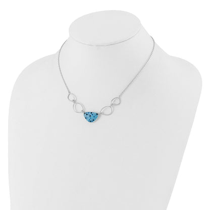 Sterlingsilber Poliert Blau Preciosa Kristall Dreieck Halskette