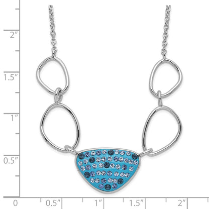 Sterlingsilber Poliert Blau Preciosa Kristall Dreieck Halskette