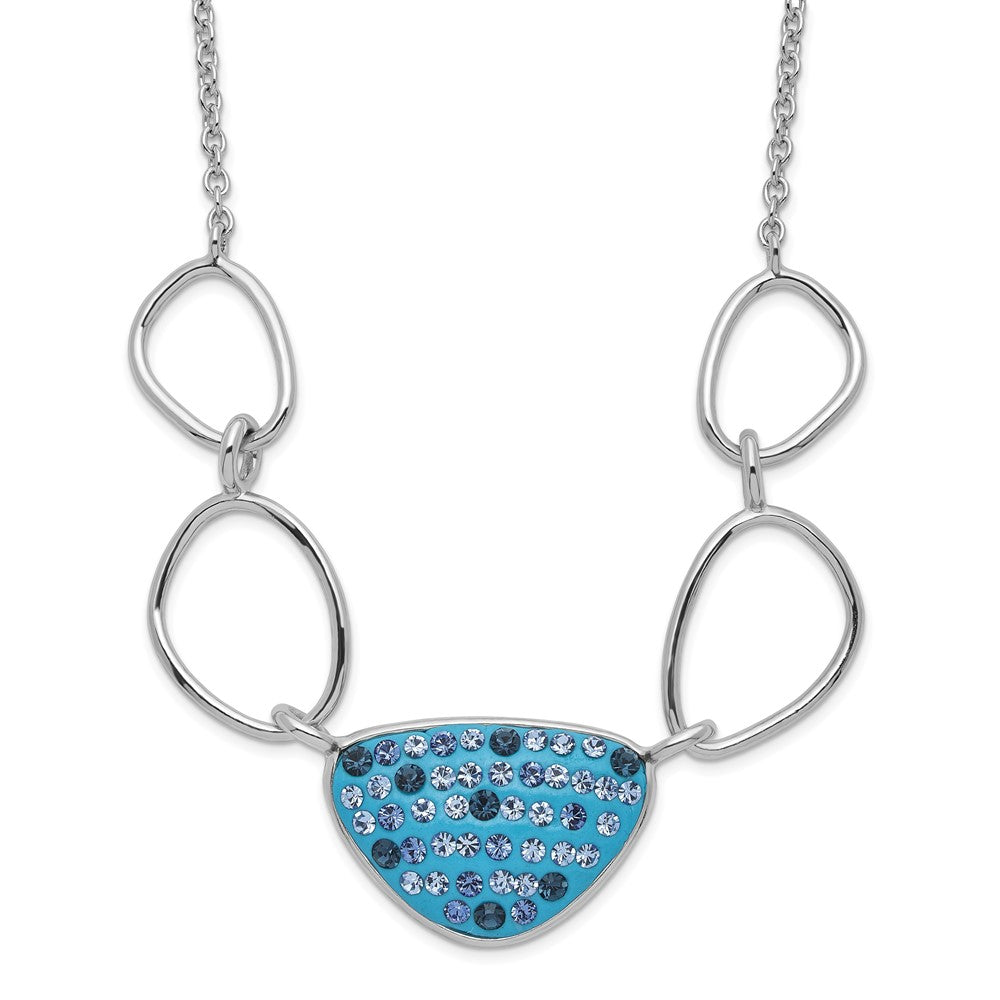 Sterlingsilber Poliert Blau Preciosa Kristall Dreieck Halskette