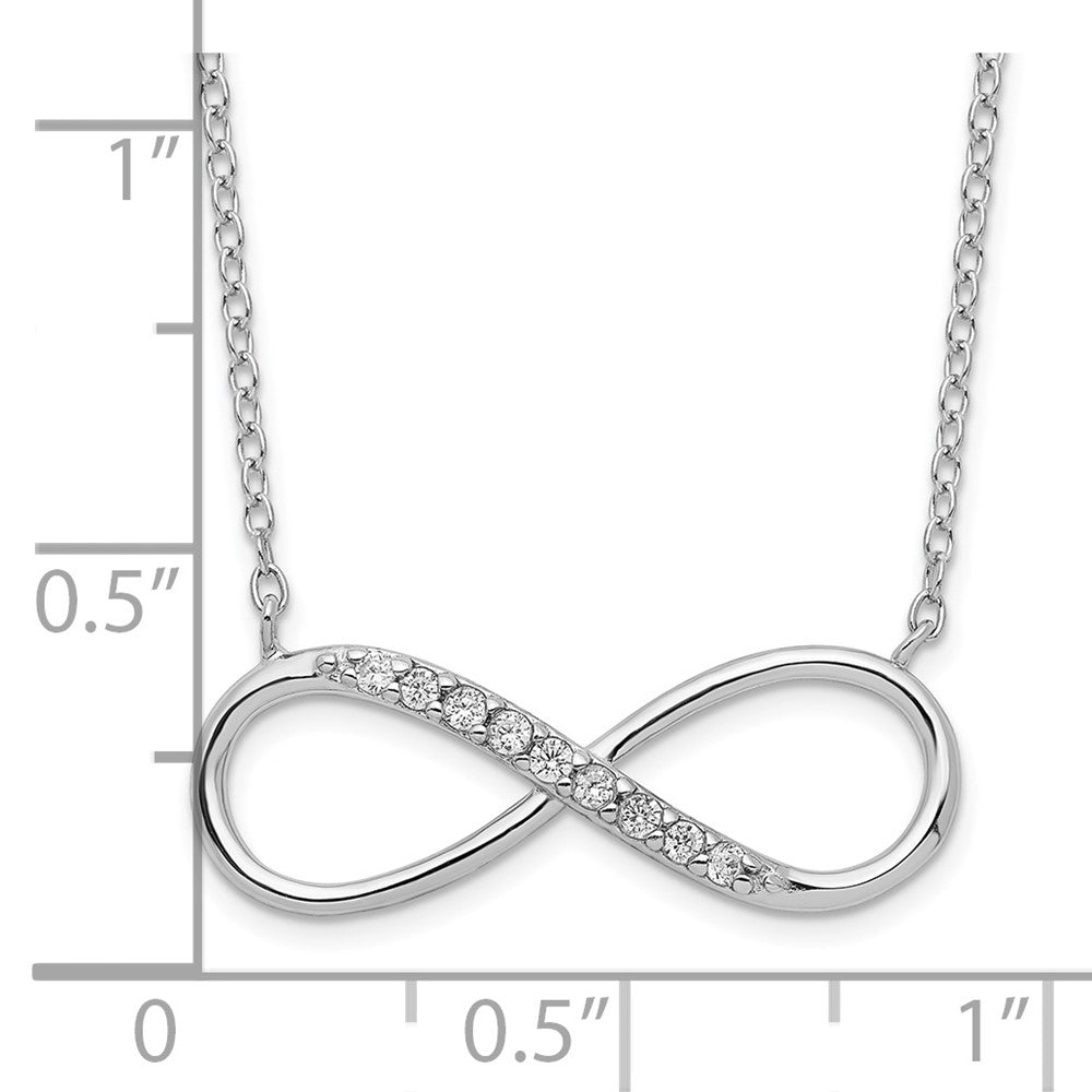 Sterlingsilber Rhodiniert mit Zirkonia Unendlichkeit mit 2 in Verlängerung Halskette