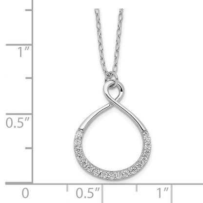 Sterlingsilber Rhodiniert mit Zirkonia Unendlichkeit mit 2 in Verlängerung Halskette