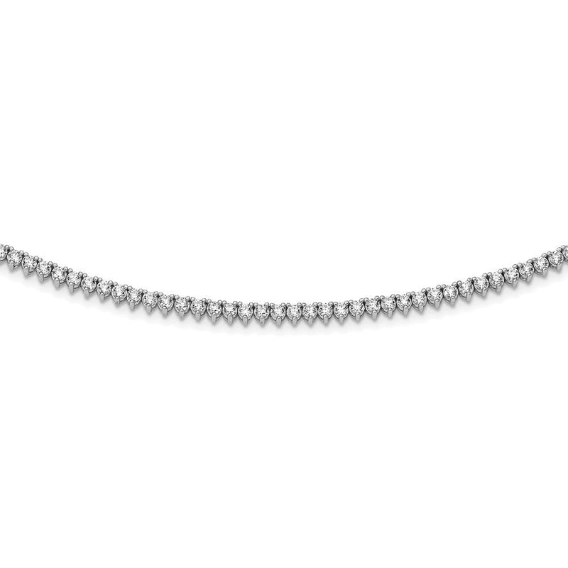 Sterlingsilber Schimmernd Rhodiniert 18 Zoll 163 Stein Zirkonia Riviera Halskette