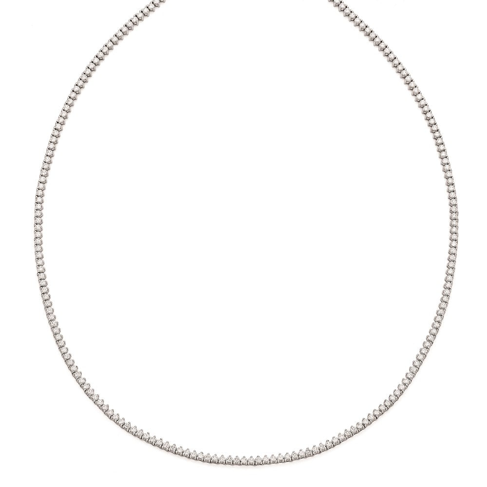 Sterlingsilber Schimmernd Rhodiniert 24 Zoll 218 Stein Zirkonia Riviera Halskette