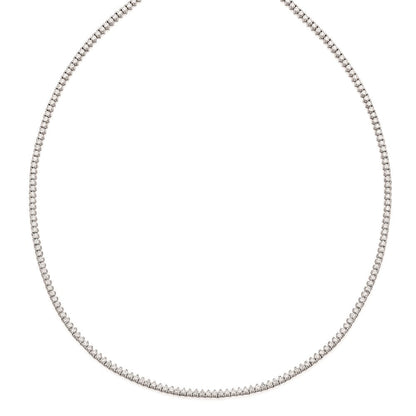 Sterlingsilber Schimmernd Rhodiniert 24 Zoll 218 Stein Zirkonia Riviera Halskette