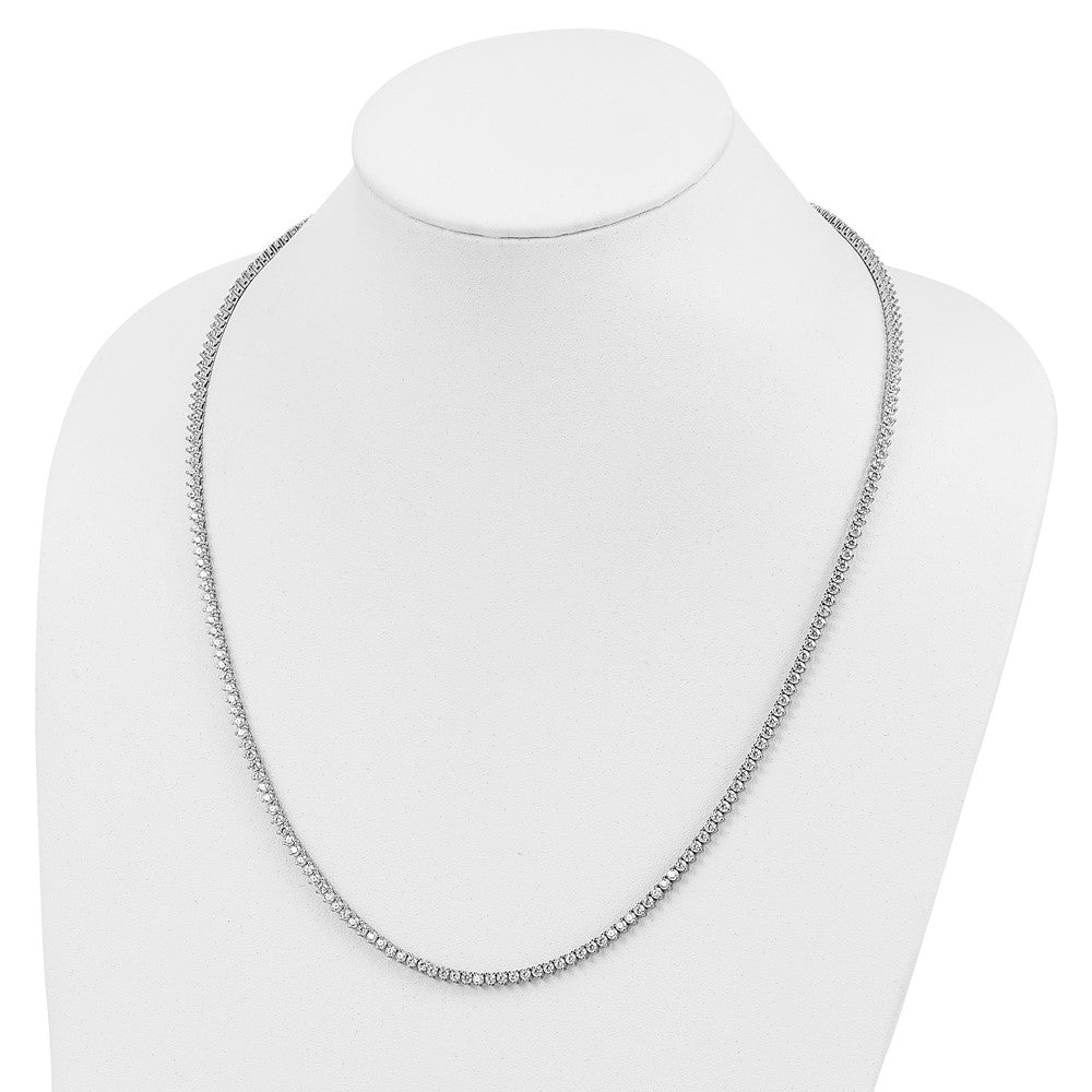 Sterlingsilber Schimmernd Rhodiniert 24 Zoll 218 Stein Zirkonia Riviera Halskette
