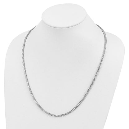 Sterlingsilber Schimmernd Rhodiniert 24 Zoll 218 Stein Zirkonia Riviera Halskette