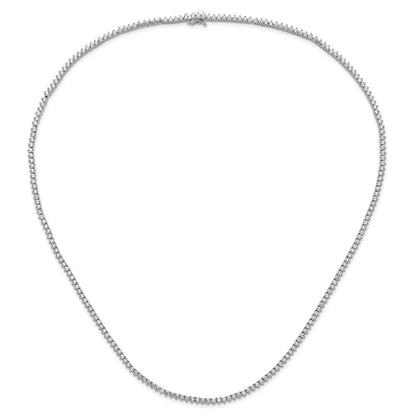 Sterlingsilber Schimmernd Rhodiniert 24 Zoll 218 Stein Zirkonia Riviera Halskette