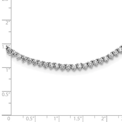 Sterlingsilber Schimmernd Rhodiniert 24 Zoll 218 Stein Zirkonia Riviera Halskette