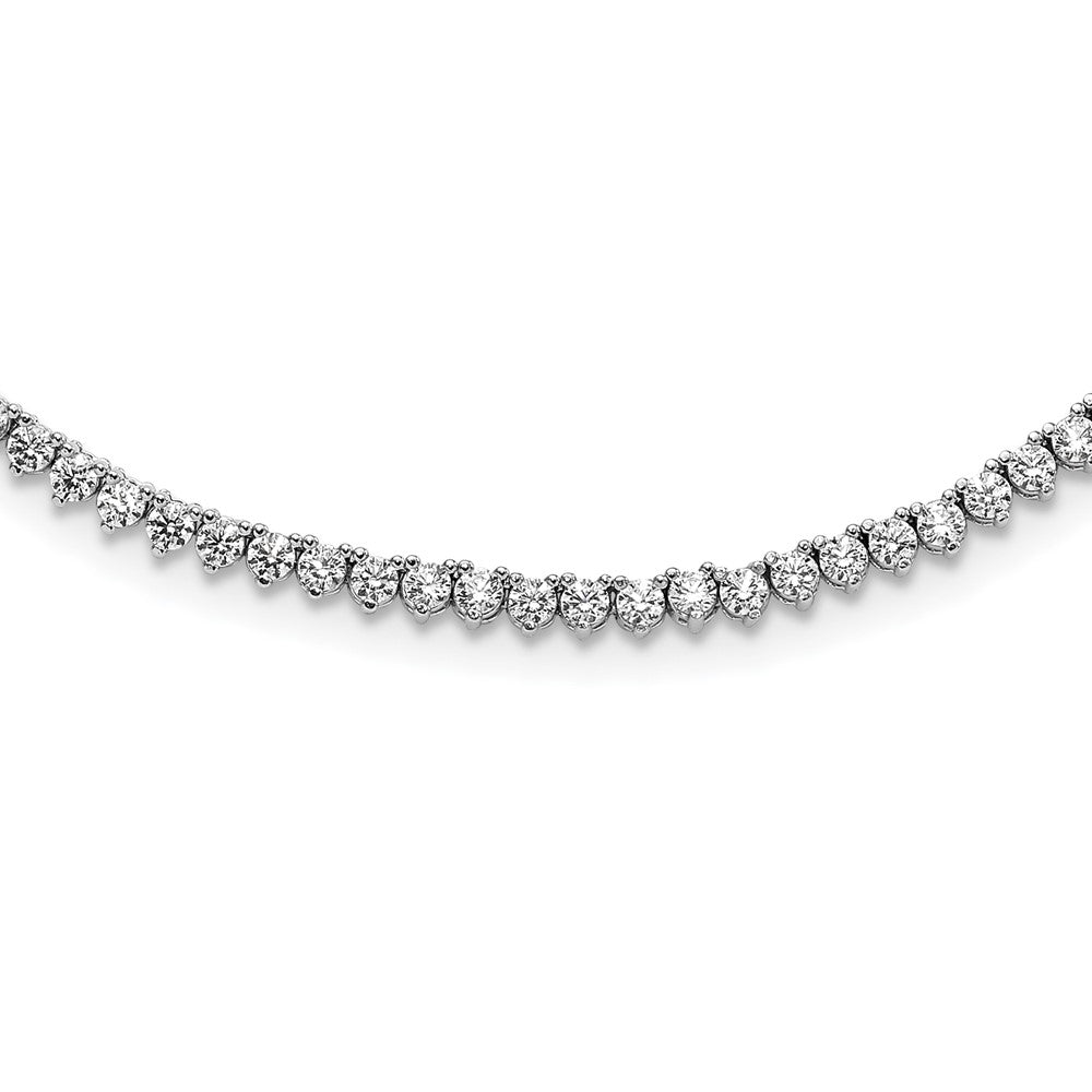 Sterlingsilber Schimmernd Rhodiniert 24 Zoll 218 Stein Zirkonia Riviera Halskette