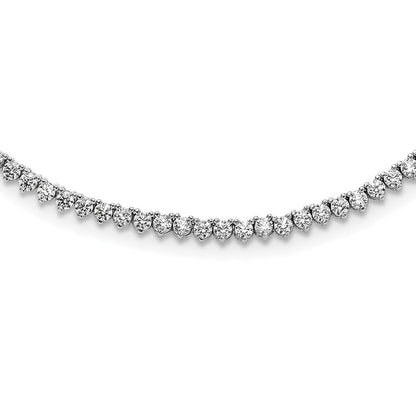Sterlingsilber Schimmernd Rhodiniert 24 Zoll 218 Stein Zirkonia Riviera Halskette