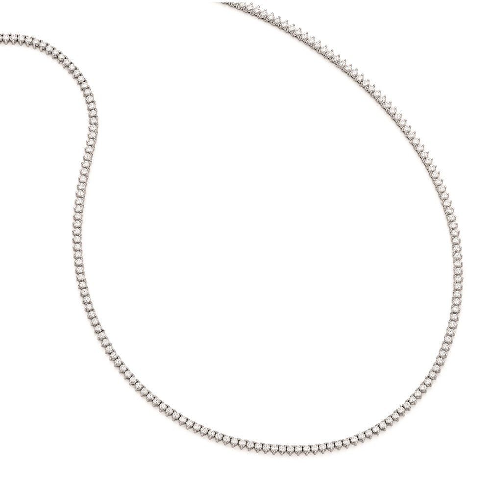 Sterlingsilber Schimmernd Rhodiniert 36 Zoll 269 Stein Zirkonia Riviera Halskette