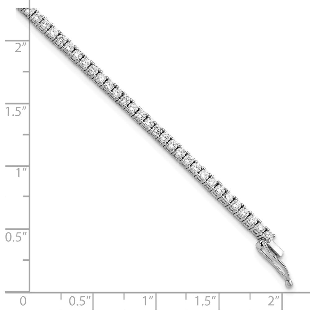 7 Zoll Sterlingsilber Schimmernd Silber Rhodiniert 2mm Zirkonia 81 Stein Armband