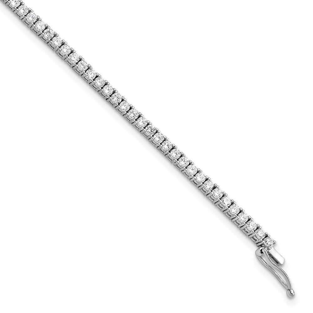 7 Zoll Sterlingsilber Schimmernd Silber Rhodiniert 2mm Zirkonia 81 Stein Armband