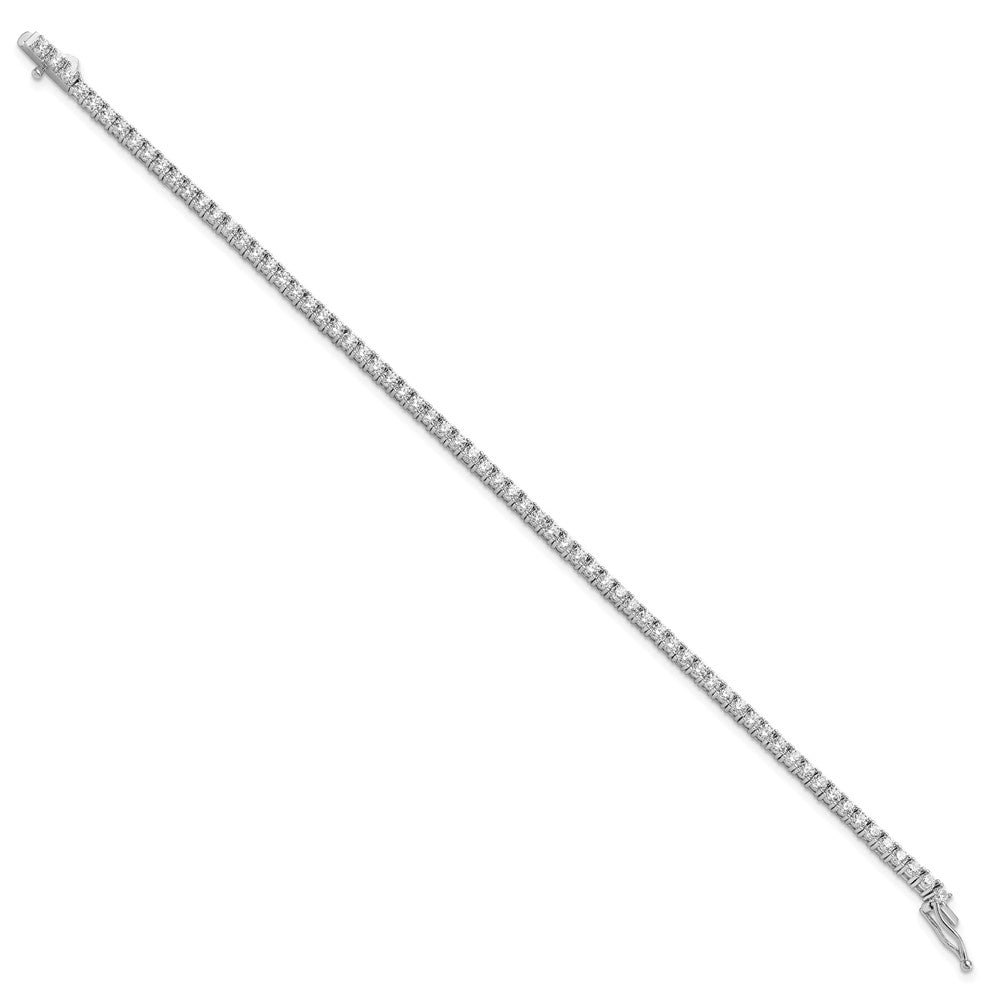 Sterlingsilber Schimmernd Rhodiniert 2.3mm Zirkonia 70 Stein 7 Zoll Armband