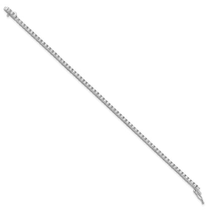 Sterlingsilber Schimmernd Rhodiniert 2.3mm Zirkonia 70 Stein 7 Zoll Armband