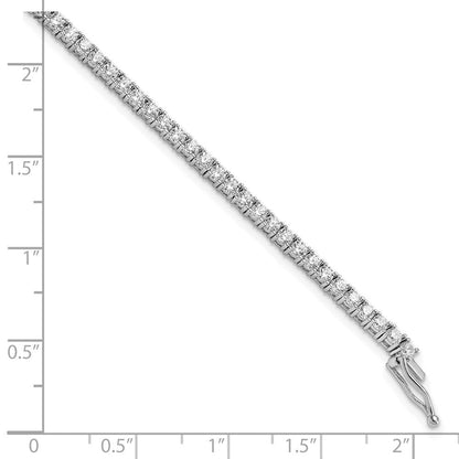 Sterlingsilber Schimmernd Rhodiniert 2.3mm Zirkonia 70 Stein 7 Zoll Armband