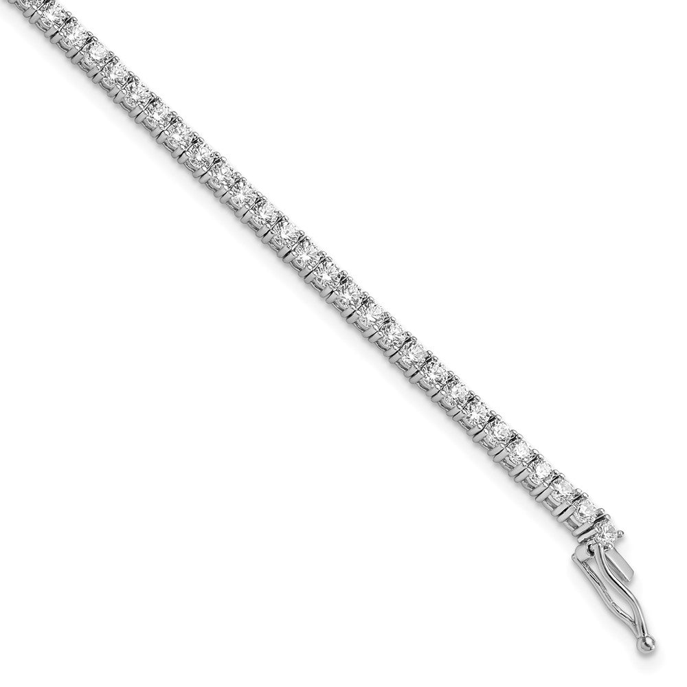 Sterlingsilber Schimmernd Rhodiniert 2.3mm Zirkonia 70 Stein 7 Zoll Armband