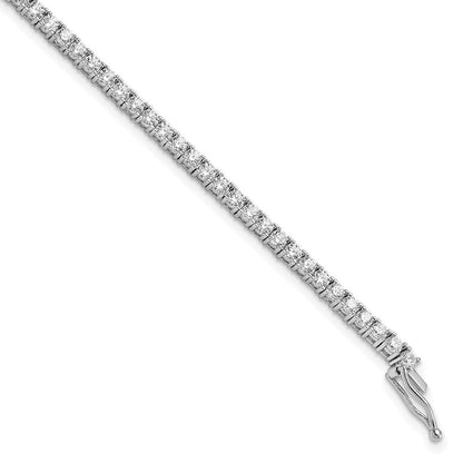 Sterlingsilber Schimmernd Rhodiniert 2.3mm Zirkonia 70 Stein 7 Zoll Armband