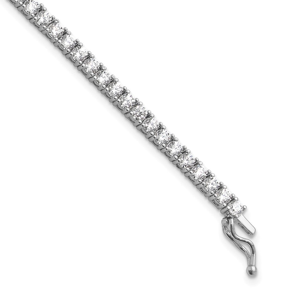 Sterlingsilber Schimmernd Rhodiniert 2.5mm Zirkonia 68 Stein 7 Zoll Armband