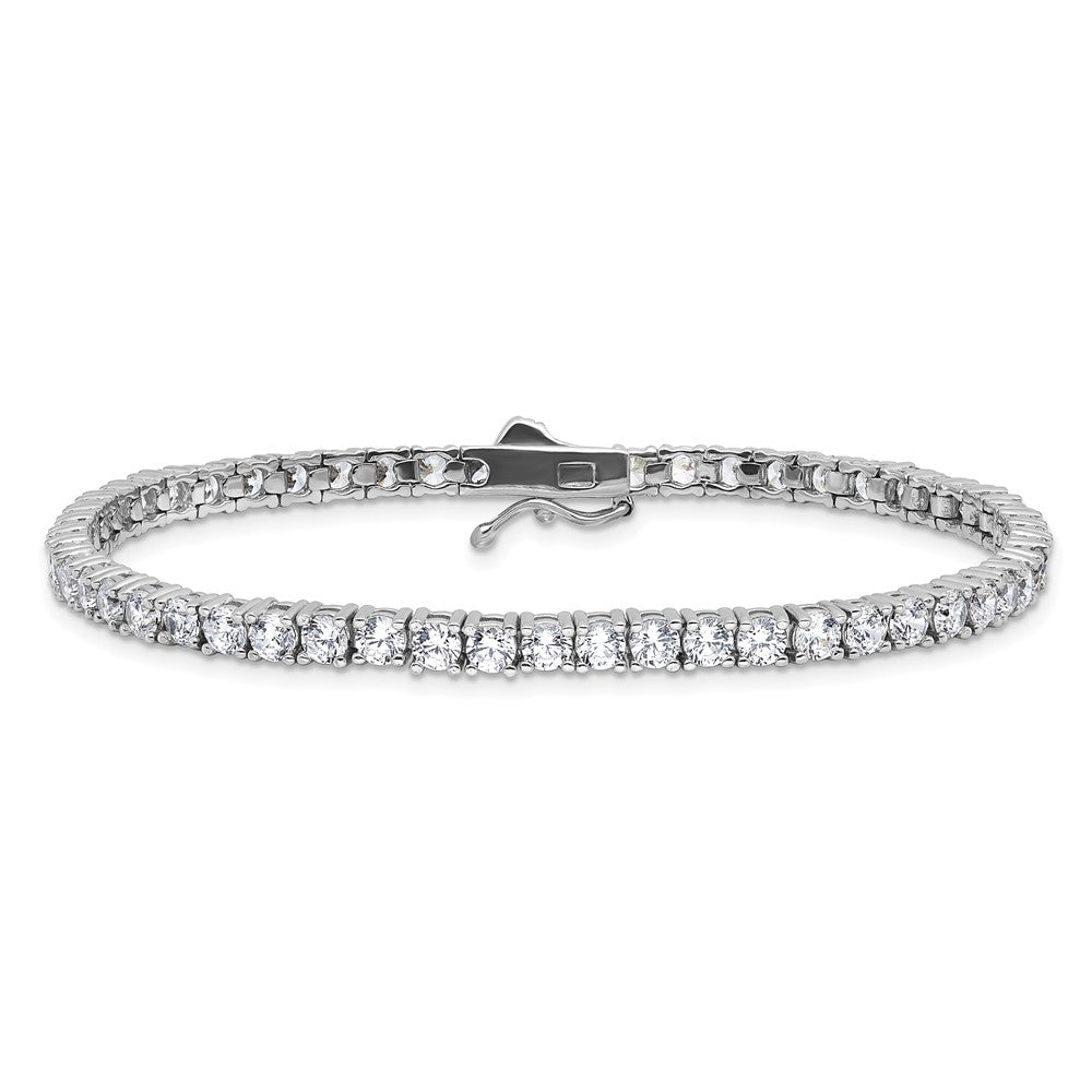 Sterlingsilber Schimmernd Rhodiniert 3mm Zirkonia 55 Stein 7 Zoll Armband