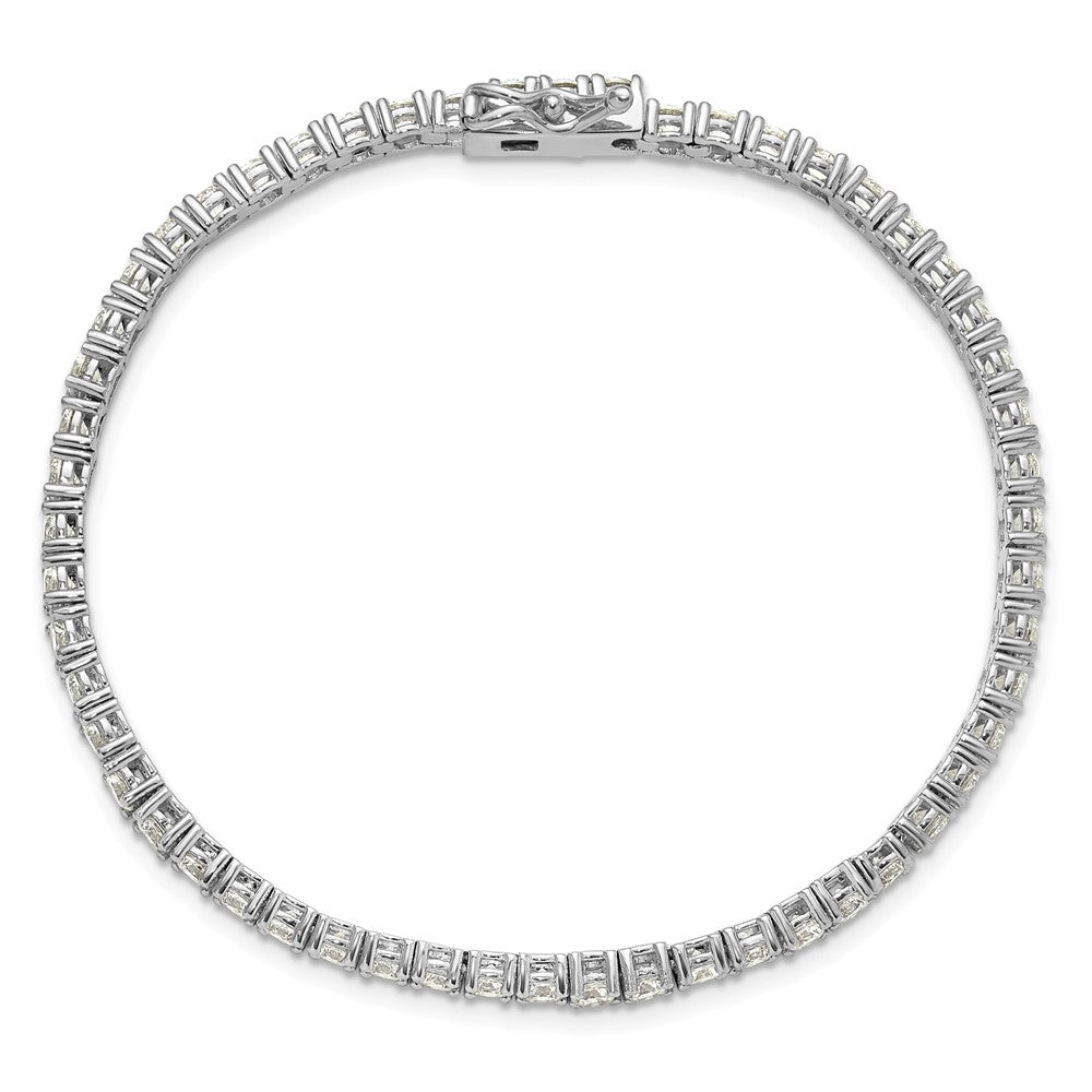 Sterlingsilber Schimmernd Rhodiniert 3mm Zirkonia 55 Stein 7 Zoll Armband