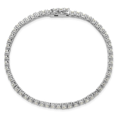 Sterlingsilber Schimmernd Rhodiniert 3mm Zirkonia 55 Stein 7 Zoll Armband