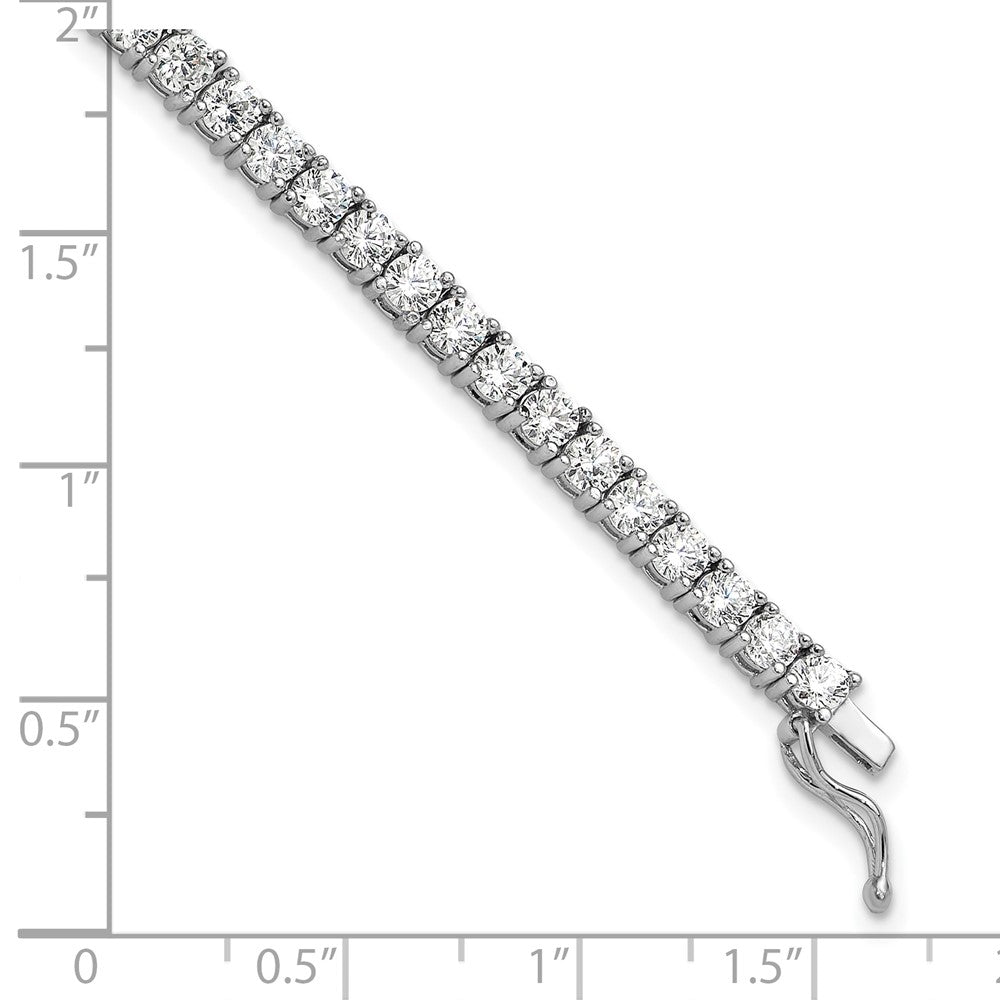 Sterlingsilber Schimmernd Rhodiniert 3mm Zirkonia 55 Stein 7 Zoll Armband