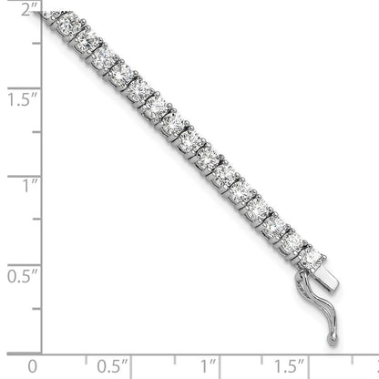 Sterlingsilber Schimmernd Rhodiniert 3mm Zirkonia 55 Stein 7 Zoll Armband