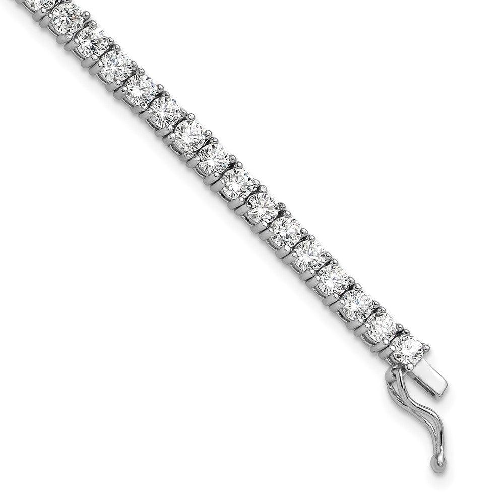 Sterlingsilber Schimmernd Rhodiniert 3mm Zirkonia 55 Stein 7 Zoll Armband