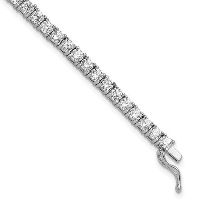 Sterlingsilber Schimmernd Rhodiniert 3mm Zirkonia 55 Stein 7 Zoll Armband