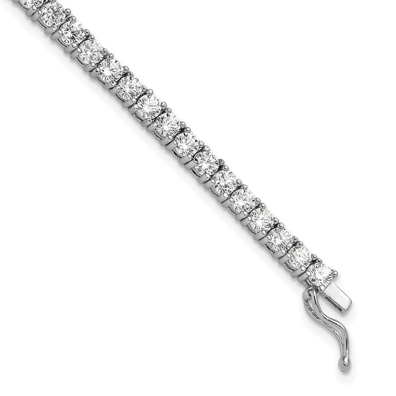 Sterlingsilber Schimmernd Rhodiniert 3mm Zirkonia 55 Stein 7 Zoll Armband