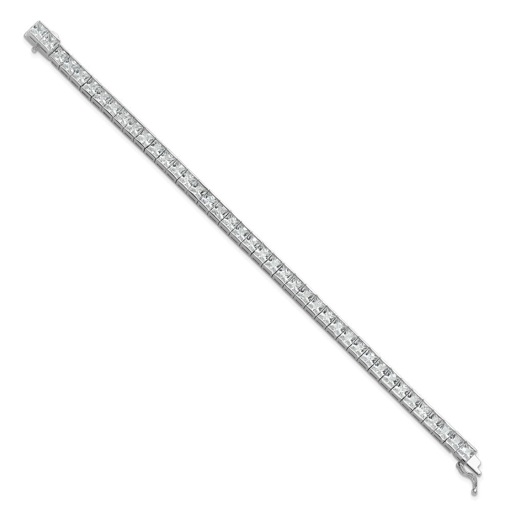 Sterlingsilber Schimmernd Rhodiniert 7 Zoll 40 Stein Zirkonia Armband
