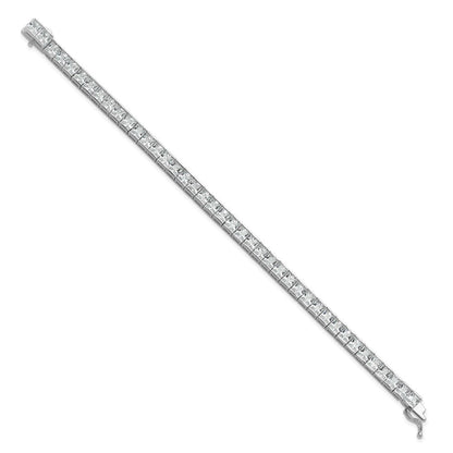 Sterlingsilber Schimmernd Rhodiniert 7 Zoll 40 Stein Zirkonia Armband
