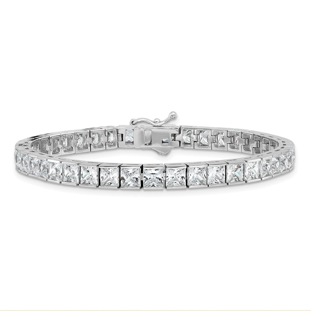 Sterlingsilber Schimmernd Rhodiniert 7 Zoll 40 Stein Zirkonia Armband