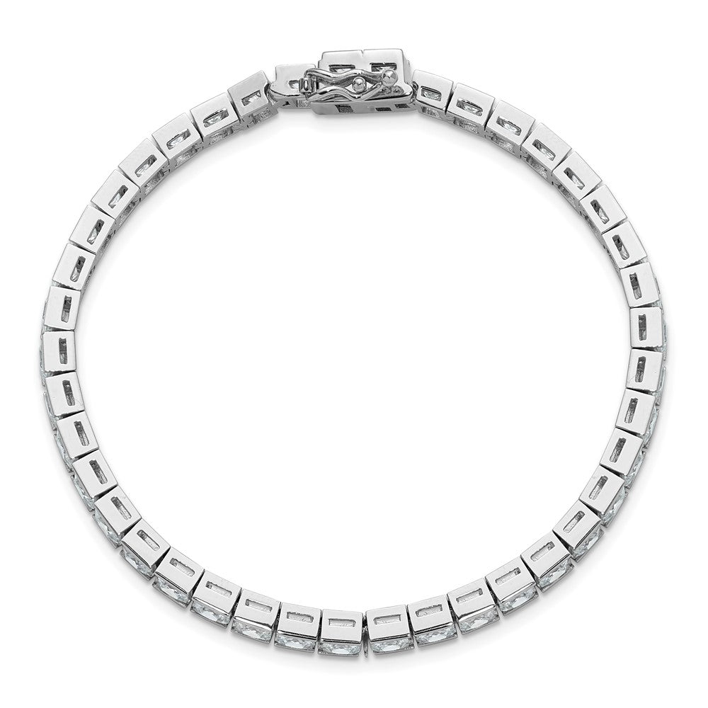 Sterlingsilber Schimmernd Rhodiniert 7 Zoll 40 Stein Zirkonia Armband