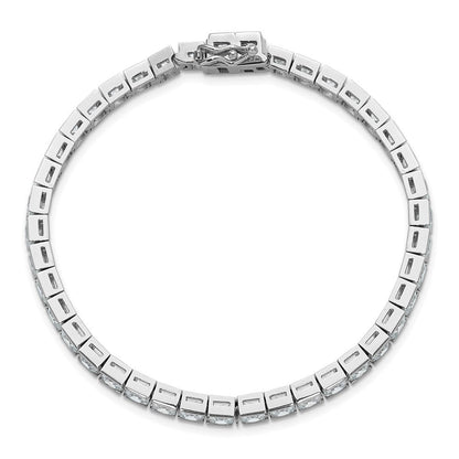 Sterlingsilber Schimmernd Rhodiniert 7 Zoll 40 Stein Zirkonia Armband