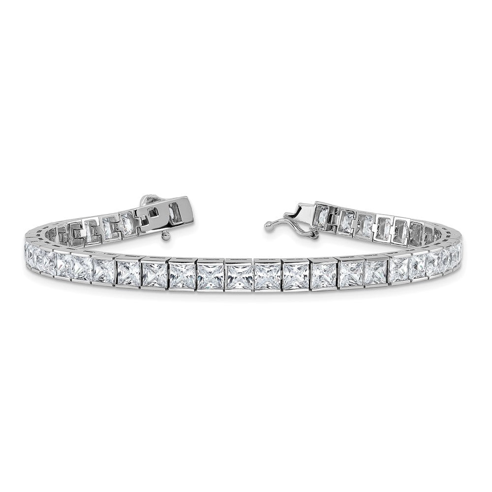 Sterlingsilber Schimmernd Rhodiniert 7 Zoll 40 Stein Zirkonia Armband