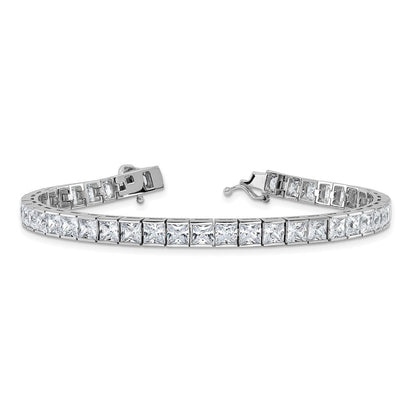 Sterlingsilber Schimmernd Rhodiniert 7 Zoll 40 Stein Zirkonia Armband