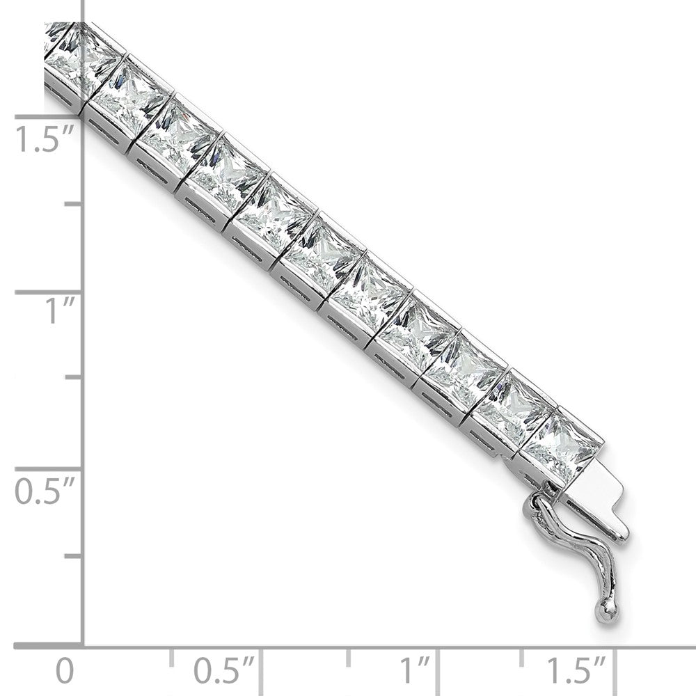 Sterlingsilber Schimmernd Rhodiniert 7 Zoll 40 Stein Zirkonia Armband