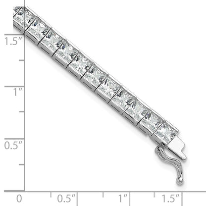 Sterlingsilber Schimmernd Rhodiniert 7 Zoll 40 Stein Zirkonia Armband