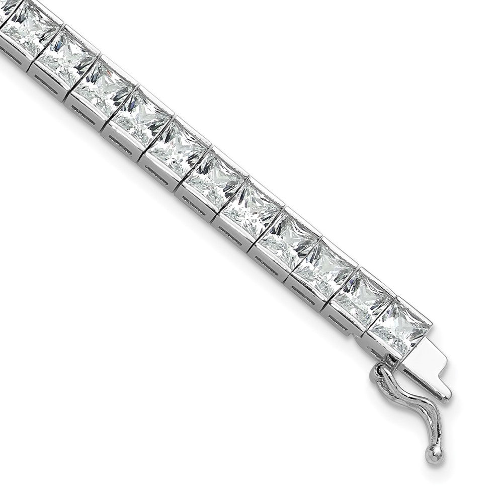 Sterlingsilber Schimmernd Rhodiniert 7 Zoll 40 Stein Zirkonia Armband
