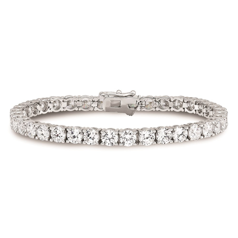 Sterlingsilber Schimmernd Rhodiniert 4.5mm Zirkonia 37 Stein 7 Zoll Armband