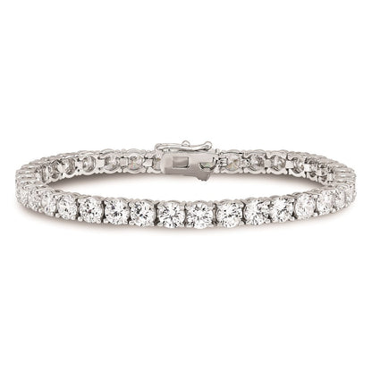 Sterlingsilber Schimmernd Rhodiniert 4.5mm Zirkonia 37 Stein 7 Zoll Armband