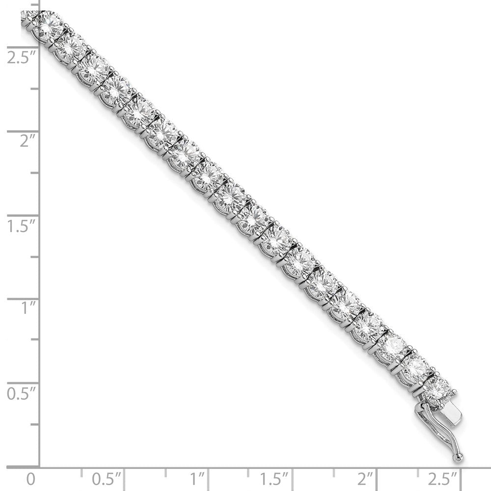 Sterlingsilber Schimmernd Rhodiniert 4.5mm Zirkonia 37 Stein 7 Zoll Armband