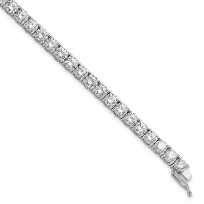 Sterlingsilber Schimmernd Rhodiniert 4.5mm Zirkonia 37 Stein 7 Zoll Armband