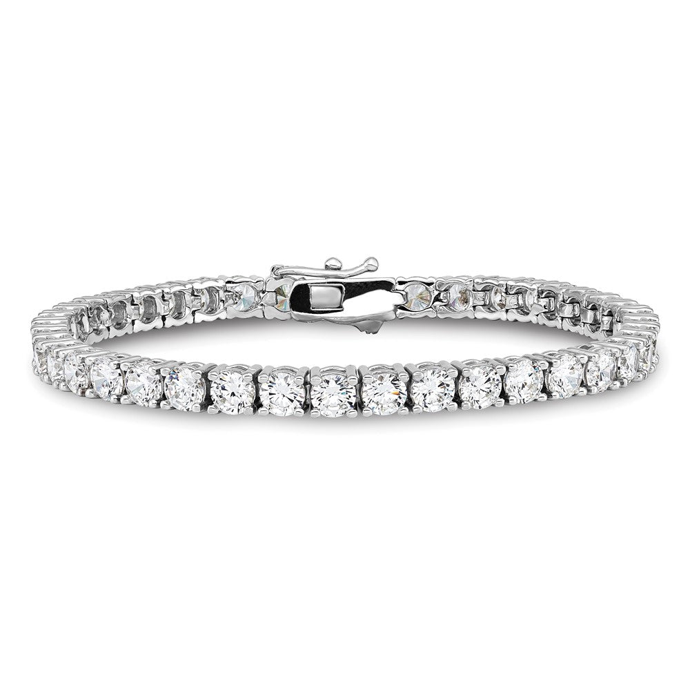 Sterlingsilber Schimmernd Rhodiniert 7 Zoll 41 Stein Zirkonia Armband