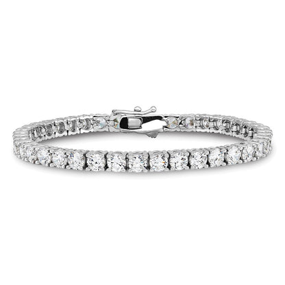 Sterlingsilber Schimmernd Rhodiniert 7 Zoll 41 Stein Zirkonia Armband