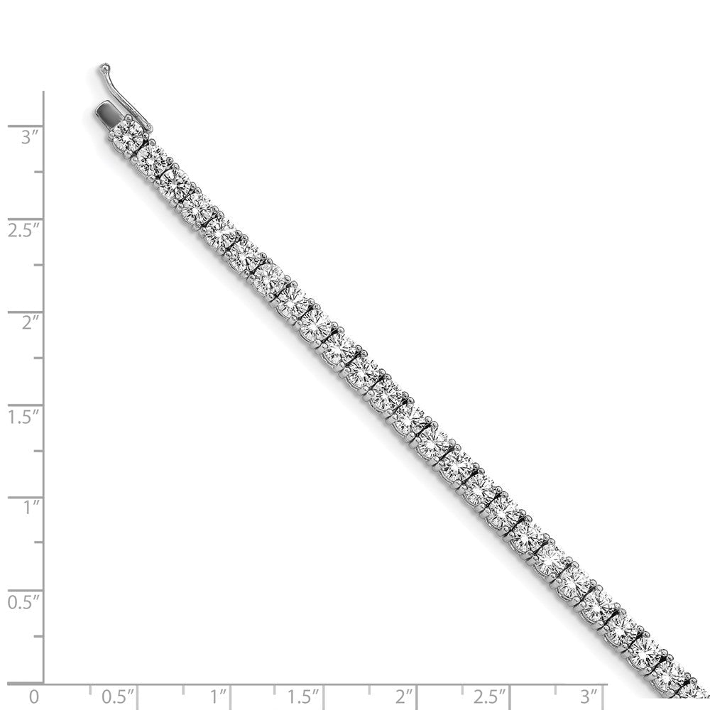 Sterlingsilber Schimmernd Rhodiniert 7 Zoll 41 Stein Zirkonia Armband