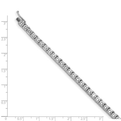 Sterlingsilber Schimmernd Rhodiniert 7 Zoll 41 Stein Zirkonia Armband