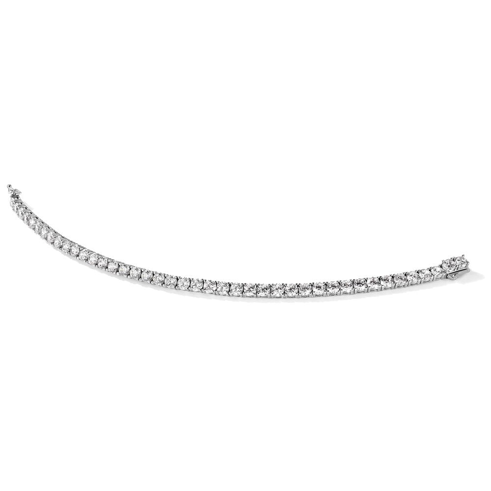 Sterlingsilber Schimmernd Rhodiniert 7 Zoll 41 Stein Zirkonia Armband